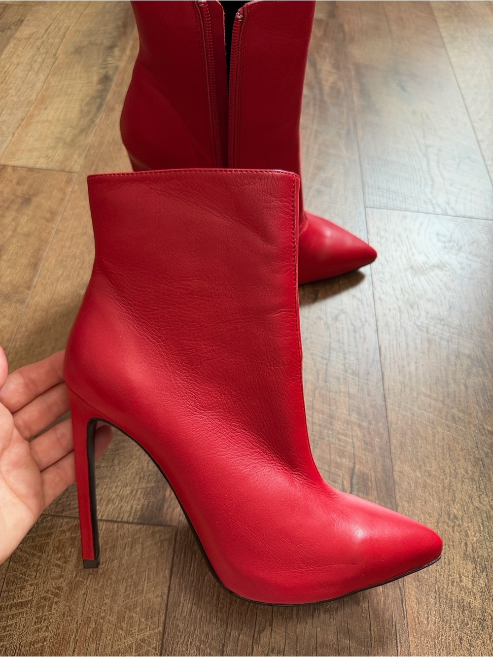 Tony Bianco Red Pointed Toe Stiletto Ankle Boots